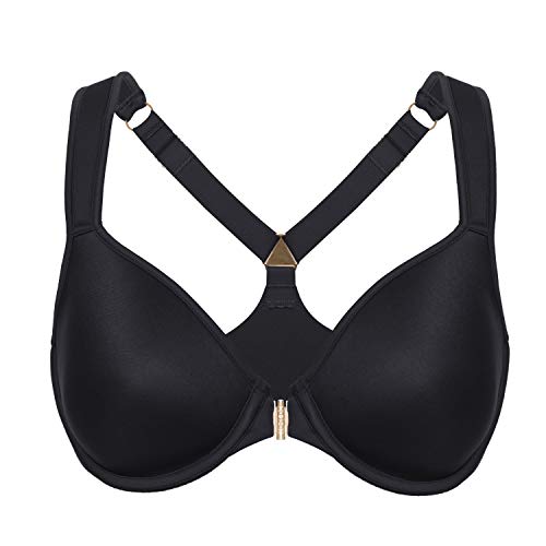 AISILIN Damen Vorderverschluss Racerback BH - Bügel, mit Leicht Gepolsterte Schwarz 80E von AISILIN