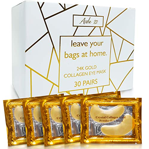 AISLE 82 30 Pairs 24K Gold Under Eye Patches for Women – Collagen Gold Masks for Dark Circles and Puffiness - Under Eye Bags Treatment von AISLE 82