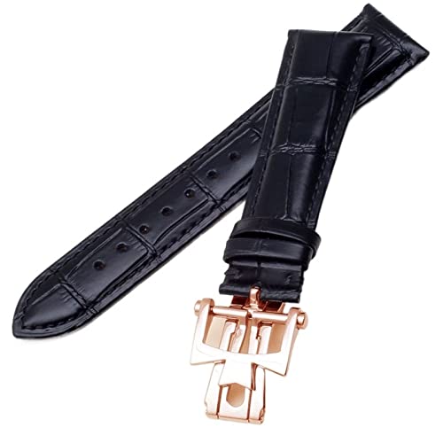 AISNXOQI 19mm 20mm 21 mm 22 mm echtes Leder -Uhrenband für Vacheron Constantin Patrimony VC Männer und Frauen schwarzer brauner Kaufweißgurt (Farbe: braunes weißes Silber, Größe: 19 mm) von AISNXOQI