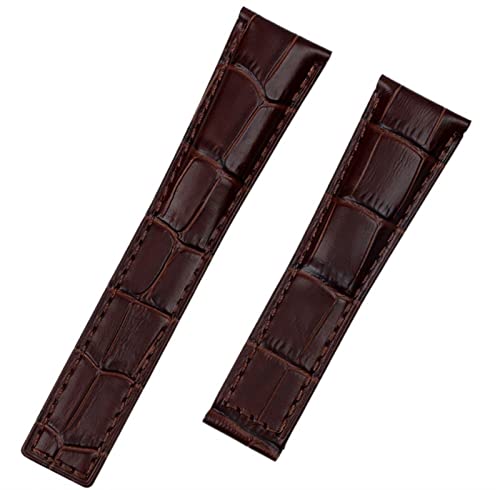 AISNXOQI Echtes Lederarmband Cowide Watch Band 20mm 22m für Tag -Gurt für Heuer Carrera Monaco Aquaracer Uhren -Faltband (Farbe: Dunkelblau, Größe: 20 mm Silberschnalle) von AISNXOQI