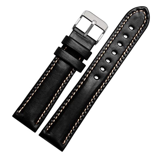 AISNXOQI Für klassische Allzweck-Weave-Weave-Band-Modemarkeee 18mm 20mm 21 mm 21mm 22 mm echtes Leahther-Armband (Farbe: Green-Rose Gold, Größe: 22 mm) von AISNXOQI