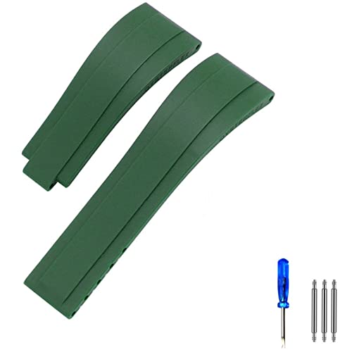 AISNXOQI Gummi -Uhrengurt für Tudor Armband Schwarz Blaugrün wasserdicht von AISNXOQI