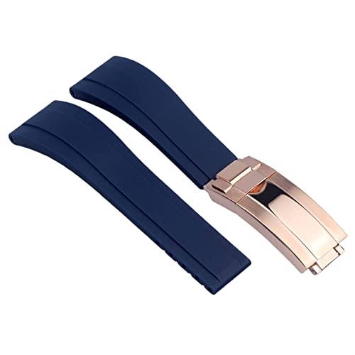 AISNXOQI Gummi -Uhrengurt für Tudor Armband Schwarz Blaugrün wasserdicht von AISNXOQI