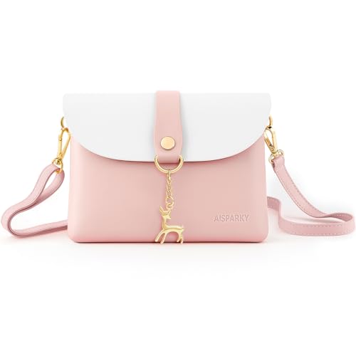 Kleine Umh盲ngetasche f眉r M盲dchen, PU-Leder, Schultertasche, Umh盲ngetasche, b枚rse f眉r Teenager M盲dchen, Pink - Pink-1 - Gr枚脽e: Small von AISPARKY
