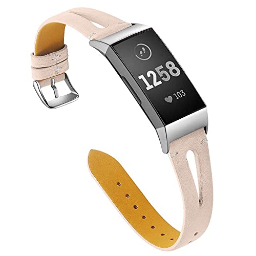 AISPORTS Kompatibel mit Fitbit Charge 3 Armband/Fitbit Charge 4 Armband Leder für Damen,Weiches Dünnes Hohles Atmungsaktives Leder Sportarmband mit Metallschnalle Ersatzarmband für Fitbit Charge 3/4 AISPORTS Kompatibel mit Fitbit Charge 3 Armband/Fitbit Charge 4 Armband Leder für Damen,Weiches Dünnes Hohles Atmungsaktives Leder Sportarmband mit Metallschnalle Ersatzarmband für Fitbit Charge 3/4 von AISPORTS