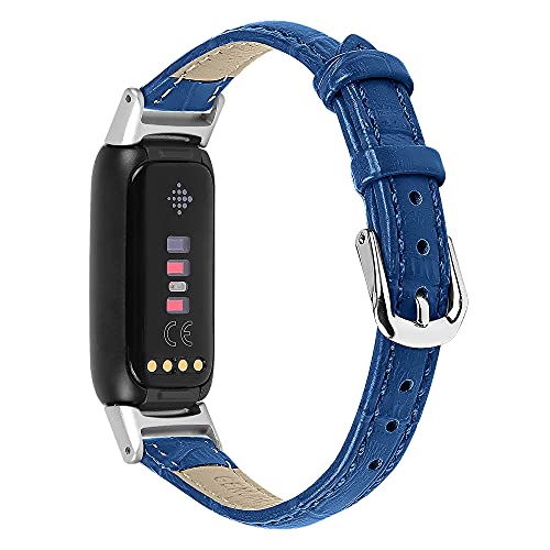 AISPORTS Lederarmband Kompatibel mit Fitbit Luxe Armband für Damen Herren, Weiches Atmungsaktives Leder Sportarmband mit Metallschnalle Ersatzarmband für Fitbit Luxe Fitness und Wellness Tracker von AISPORTS