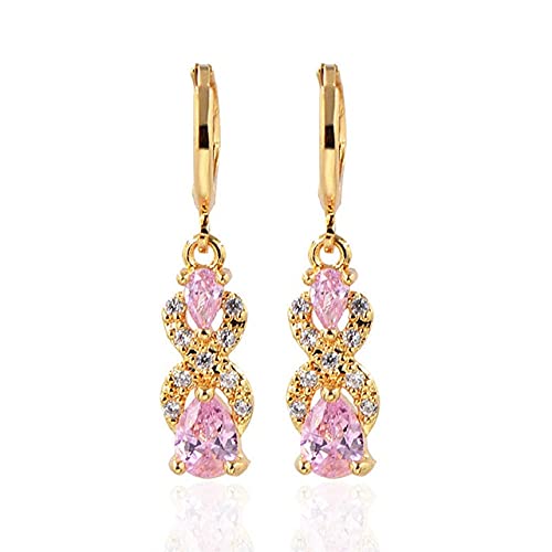 100% Drop -Ohrringe Grüne Peridot elegant rotrosa Edelsteinschmuck für Frauen Hochzeit von AITEKODVG