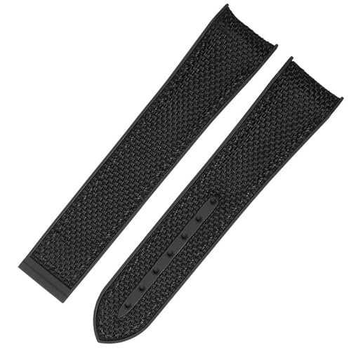 AITEKODVG 20 mm 22 mm Gummi -Nylon -Silikon -Uhrenband für Omega GMT Planet Ocean Seamaster Diver 300 gebogenes Ende Orange Uhrengurt (Farbe: weiße Licht Pur, Größe: 20 mm) von AITEKODVG