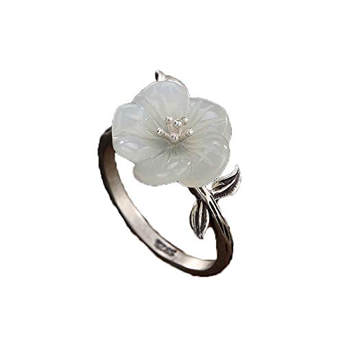 AITEKODVG 925 Silber Retro eingelegt Hotan Jade Lady Ring Schmuck Schmuck von AITEKODVG