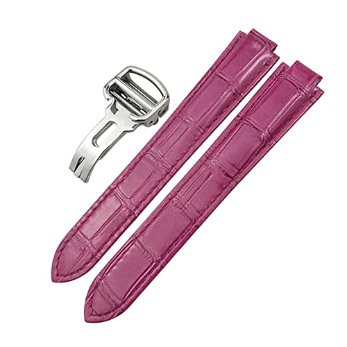 AITEKODVG Echtes Leder Uhrenband 14 mm 16 mm 18 mm 20 mm 22 mm für Ballon Bleu de Konvexe Typ Buntes Kalbskalfskinte (Farbe: Rot, Größe: 16 mm) von AITEKODVG