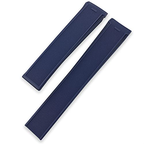 AITEKODVG Für Aquaracer 300 Way201B Kaliber 20mm 22 mm Gummi -Silikon -Uhr -Gurt Waterfisches Armband Uhrenband (Farbe: Blau ohne Schnalle, Größe: 22 mm) von AITEKODVG