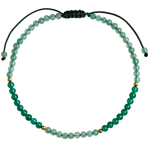 AITEKODVG Grüne Achat/Aventurine Perlen Fußkettchen -Sommer -Strandfußschmuck Kristalle und Edelsteine ​​Reiki -Knöchelarmbänder für Frauen viel Glück Reichtum von AITEKODVG
