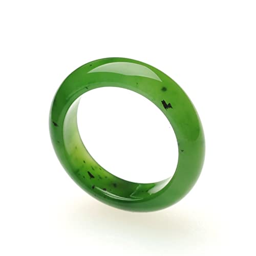 AITEKODVG Natural Green Jade Ringe Real Stone Jade Ring Jade Schmuck für Männer oder Frauen Ring (Ringgröße: 8) von AITEKODVG