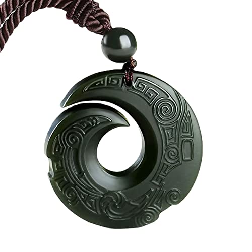 AITEKODVG Natural Hetian Jade Anhänger Halskette Jadeit Schmuck für Männer Geschenke Buddhist Lucky Carved Mode Charme Frauen Amulett von AITEKODVG
