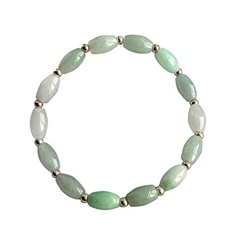 AITEKODVG Natural Jade Armband Burma Jade 925 Silberperlen Männer Frauen Armreifen von AITEKODVG