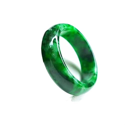 AITEKODVG Natural Myanmar Jade Green Jadeit Jade Ringe handgefertigt Jade Ring Männer Party Hochzeit Schmuckgeschenkklingeln für Männer Frau (Ringgröße: 8.5) von AITEKODVG