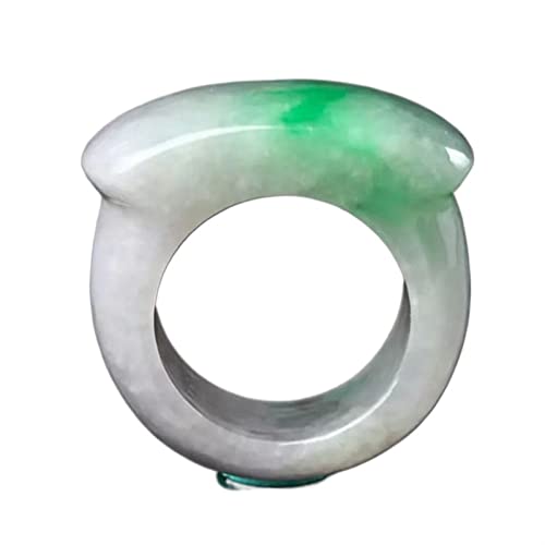 AITEKODVG Real Green Jade Ring Natural Jade Geschenk besondere Smaragdringe Männer Frauen Ringe Jade Schmuck (Ringgröße: 12) von AITEKODVG