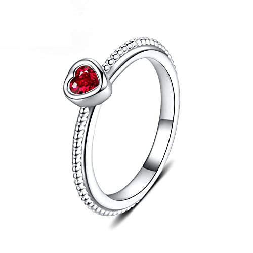 AITEKODVG Ringe mit Herzform Ruby Gemstone 925 Schmuckring für Frauen Hochzeitsversprechen von AITEKODVG