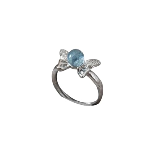 AITEKODVG S925 Silber mit natürlichen Jade -Blue Butterfly Ring 1 von AITEKODVG