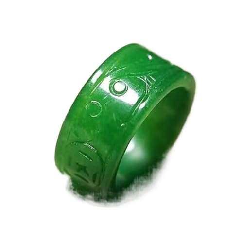 AITEKODVG True Jade Ring Jade-Green Ringschlüssel Finger Männer und Frauen Hochzeit Valentinstag Geschenkschmuckzubehör Schmuck (Ringgröße: Innendurchmesser 21mm) von AITEKODVG