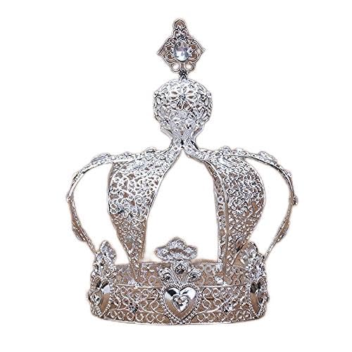Crystal Tiara Crowns für Frauen beliebte Vintage Royal King Diadem Prom Party Männliche Kuchen Party Prom Hochzeit Haarschmuck Krone Runde, Silber von AITEKODVG