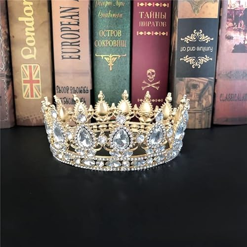 Crystal Tiara Crowns für Frauen große Krone rund tiara Haarband Kopfstück Hochzeit Haarzubehör für Frauen Schmuck Engagement Kopfschmuck Queen Crowns, Crystal Tiara Crowns für Frauen große Krone rund tiara Haarband Kopfstück Hochzeit Haarzubehör für Frauen Schmuck Engagement Kopfschmuck Queen Crowns, von AITEKODVG