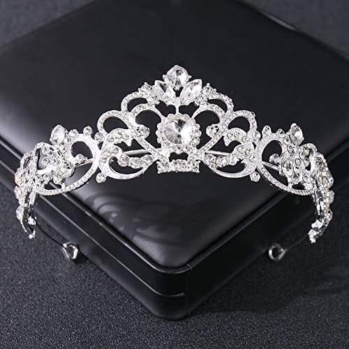 Diamond Tiara Kristall Strasskrone Tiara Prom Diadem für Mädchen Frauen Braut Hochzeit Haarzubehör Schmuckschmuck Kopfstück Kopfstücke Kopfstück von AITEKODVG