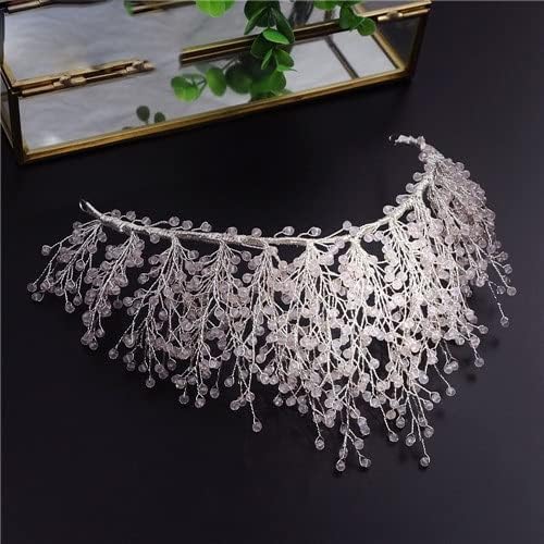 Haarschmuck Krone Tiaras für Frauen Braut Kronbraut Braut Tiara Hochzeit Haare Kronbraut Kronkronhaut Hochzeit Haarschmuck Prinzessin Diadem Accessoires (Farbe: Pink Crystal Crown) von AITEKODVG