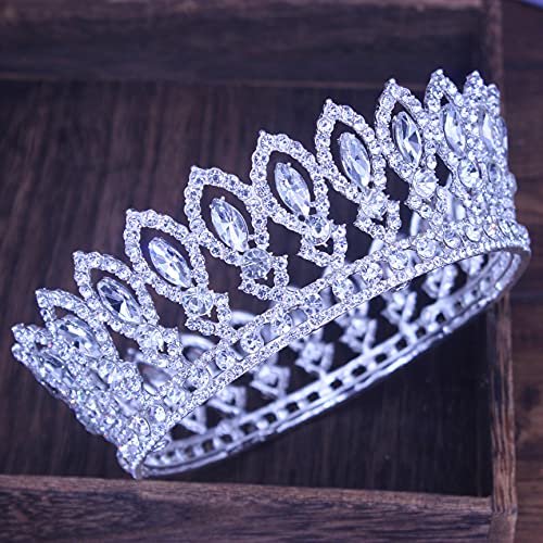 Haarschmuck Krone Tiaras für Frauen Kristall Tiara Kronen Rhinesotne Königin Brautdiadem Frauen Festzug Abschlussball Kopfstück Hochzeit Haarschmuckzubehör, 27 von AITEKODVG
