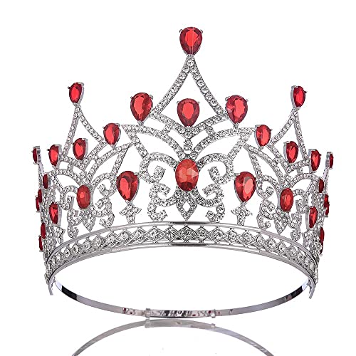 Haarschmuck Krone Tiaras für Frauen Kristallbraut -Tiaras Splitter Big Crowns Frauen Königin Festzug Diadem Hochzeit Hair Accessoires, Blau von AITEKODVG
