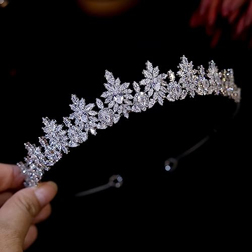 Haarschmuck Krone Tiaras für Frauen Neue Tiara und Krone für Frauen Brautzubehör Hochzeit Kronen Kristall Tiaras Prinzessin Festzug Party Kopfbedeckung, Weiß-Platin-Platin-plattiert Haarschmuck Krone Tiaras für Frauen Neue Tiara und Krone für Frauen Brautzubehör Hochzeit Kronen Kristall Tiaras Prinzessin Festzug Party Kopfbedeckung, Weiß-Platin-Platin-plattiert von AITEKODVG
