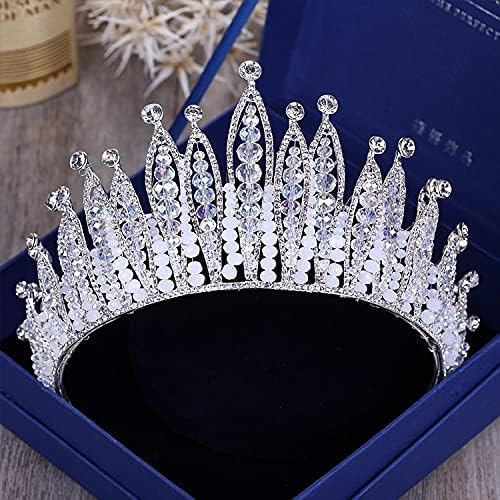 Haarschmuck Krone Tiaras für Frauen Silber Farbe Goldkristallkronen Braut Tiara Mode für Hochzeitskronen Kopfstück Hochzeit Haarschmuck Accessoires (Farbe: Stil a) von AITEKODVG