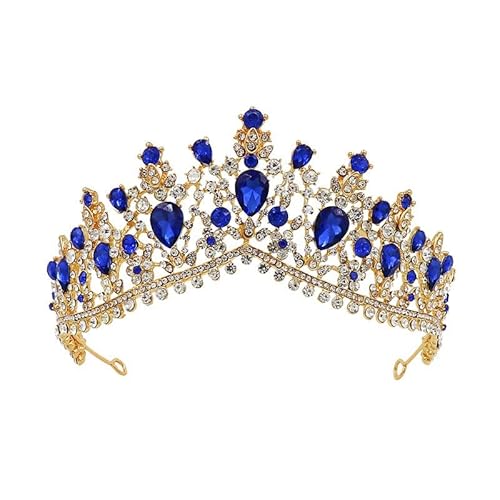 Haarschmuck Krone Tiaras für Frauen Vintage gelbe Kristall Tiaras Hochzeitskleid Haarschmuck Brautkronhitzbänder Kopf Ornamente, grün ， Gelb von AITEKODVG