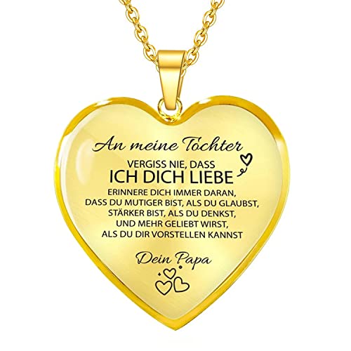 An Meine Tochter Kette Herz Halskette Gold von Papa von AITENME