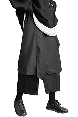 AITFINEISM Haremshose für Herren, lockeres weites Bein, japanische Harajuku-Kimono-Hose, Schwarz 4, XXL AITFINEISM Haremshose für Herren, lockeres weites Bein, japanische Harajuku-Kimono-Hose, Schwarz 4, XXL von AITFINEISM