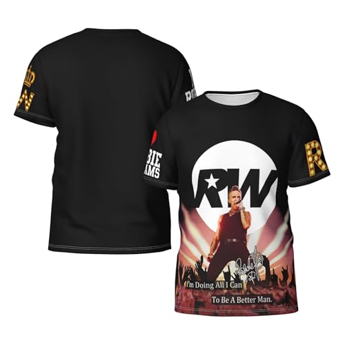 Herren Robbie Black Tshirt Druck Grafik T-Shirt Sommer Casual Kurzarm Williams Loose T Shirt Crew Neck Tees Top Fans Merch Geschenk Bekleidung für Männer Herren Robbie Black Tshirt Druck Grafik T-Shirt Sommer Casual Kurzarm Williams Loose T Shirt Crew Neck Tees Top Fans Merch Geschenk Bekleidung für Männer von AITSAUIO