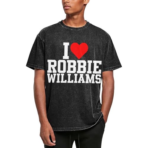 Unisex Herren Damen Robbie T-Shirts Vintage Baumwolle Tshirt Druck Grafik T-Shirt Sommer Casual Kurzarm Loose Williams T Shirt Crew Neck Tees Top Fans Merch Geschenk Singer Bekleidung Pullover Top von AITSAUIO