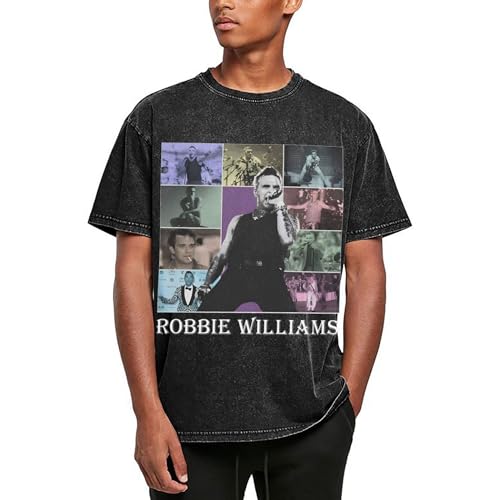 Unisex Herren Damen Robbie T-Shirts Vintage Baumwolle Tshirt Druck Grafik T-Shirt Sommer Casual Kurzarm Loose Williams T Shirt Crew Neck Tees Top Fans Merch Geschenk Singer Bekleidung Pullover Top Unisex Herren Damen Robbie T-Shirts Vintage Baumwolle Tshirt Druck Grafik T-Shirt Sommer Casual Kurzarm Loose Williams T Shirt Crew Neck Tees Top Fans Merch Geschenk Singer Bekleidung Pullover Top von AITSAUIO