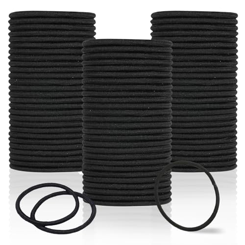 200 Stück Haargummi Schwarz Ohne Metall Haargummis Schwarz für Pferdeschwanz Weich Und Hautfreundlich Haargummi Damen für Dickes Lockiges Und Feines Haar Ideal für Mädchen Frauen Und Männer von AIUNBEST