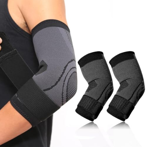 Ellenbogenbandage x2, Tennisarm bandage für Damen Herren, Arm Bandage Ellenbogen geeignet Arthritis, Sehnenentzündung, Ellenbogenschoner für Sport, Golferarm und Tennisarm Armbandage von AIUOVEW