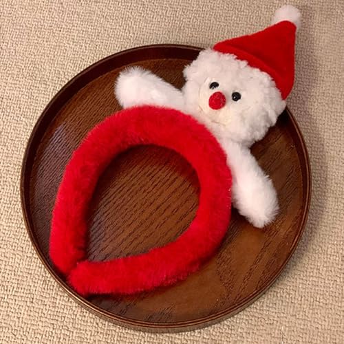 AIUPUOC Weihnachtsmann-Stirnbänder für Damen, niedliches rotes Haarband, flauschiges Stirnband, Weihnachts-Haarschmuck, 1 Stück (Weihnachtsmann, groß) von AIUPUOC