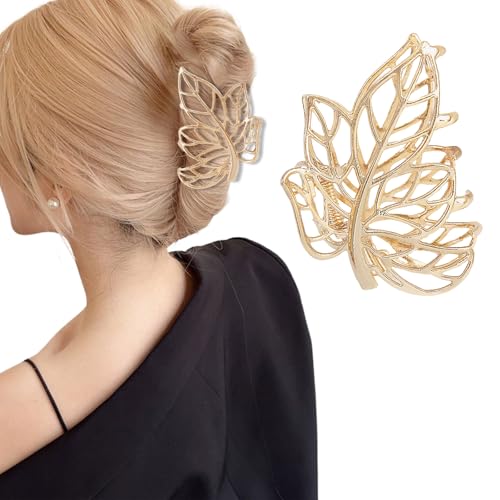 Haarklammern für Damen, Metall, goldfarben, hohl, Ahornblatt-Design, Haarklammern, Herbstblätter, Haarschmuck für Thanksgiving, elegant, goldfarben, Haarspangen für Haarstyling, Haarzubehör Haarklammern für Damen, Metall, goldfarben, hohl, Ahornblatt-Design, Haarklammern, Herbstblätter, Haarschmuck für Thanksgiving, elegant, goldfarben, Haarspangen für Haarstyling, Haarzubehör von AIUPUOC