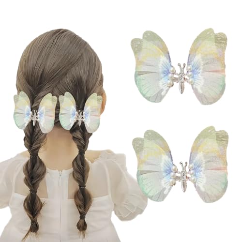 Springende Schmetterlings-Haarklammern, Glitzernde Schmetterling Haarspange 3D große Schmetterlings-Clips für Damen Mädchen Kinder Haar Clips Set （2 Stück） von AIVEKAIR
