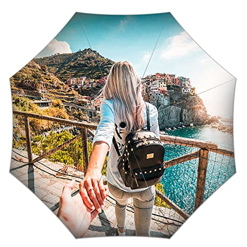 AIVYNA Design Personalisiert Foto Regenschirm,Taschenschirme mit UV-Schutz Regenschirme Sturmfest bis 140 km/h Auf-Zu-Automatik für Paare,Familie,Unisex von AIVYNA
