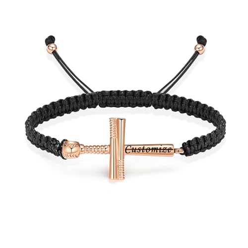 AIWENXI Baseball geflochtenes Seil Armbänder für Asche verstellbar Memorial Kremation Schmuck Erinnerungsarmband für Männer Frauen Unisex von AIWENXI