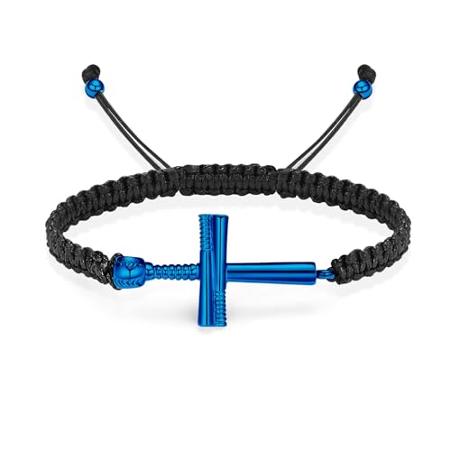AIWENXI Baseball geflochtenes Seil Armbänder für Asche verstellbar Memorial Kremation Schmuck Erinnerungsarmband für Männer Frauen Unisex von AIWENXI