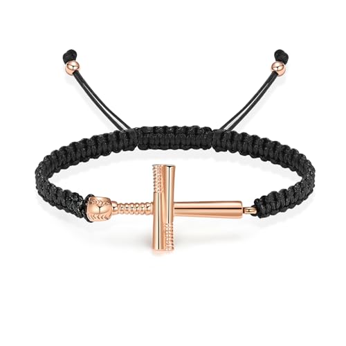 AIWENXI Baseball geflochtenes Seil Armbänder für Asche verstellbar Memorial Kremation Schmuck Erinnerungsarmband für Männer Frauen Unisex von AIWENXI