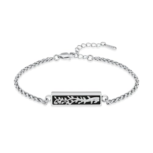 AIWENXI Baum des Lebens Urne Armband für Asche Vertikale Bar Kremation Armband Edelstahl Erinnerungsstücke Memorial Asche Armbänder für Männer Frauen von AIWENXI
