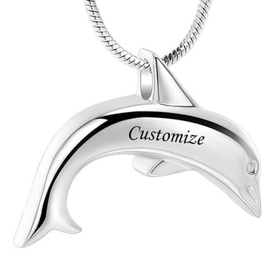 Delfin Feuerbestattung Schmuck Asche Halsketten für Männer Frauen Edelstahl Asche Halter Gedenkurne Schmuck Andenken Urn Anhänger von AIWENXI