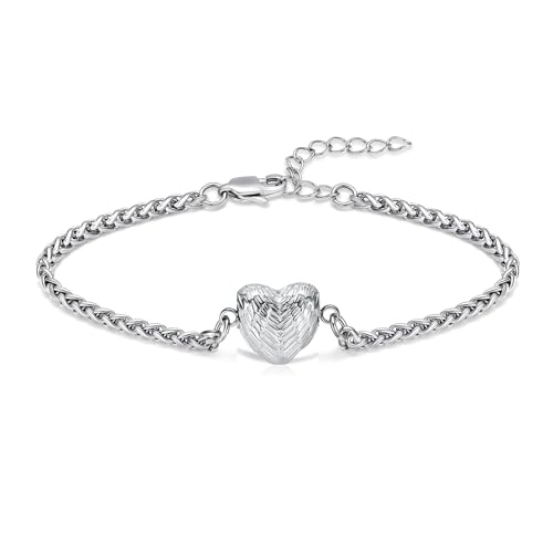 AIWENXI Flügel Kremation Armbänder für Asche Herz Form Urn Armbänder für Männer Frauen Edelstahl verstellbare Haustier Erinnerungen Gedenkstätte Asche Armband Schmuck von AIWENXI